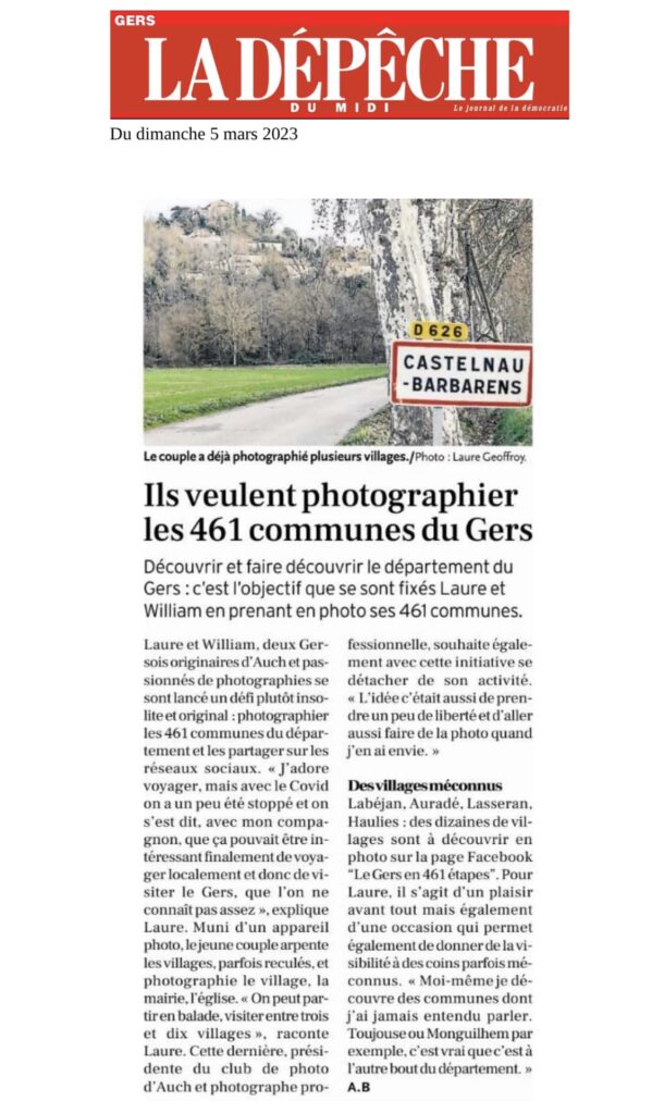 article Ladepeche le Gers en 461 étapes