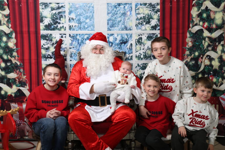 photo de famille et père noël