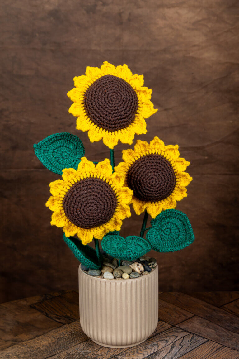 Tournesol au crochet – Création artisanale Fait de Fil (Marily)