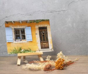 Carte postale du village de Sarrant dans le Gers avec ses maisons traditionnelles
